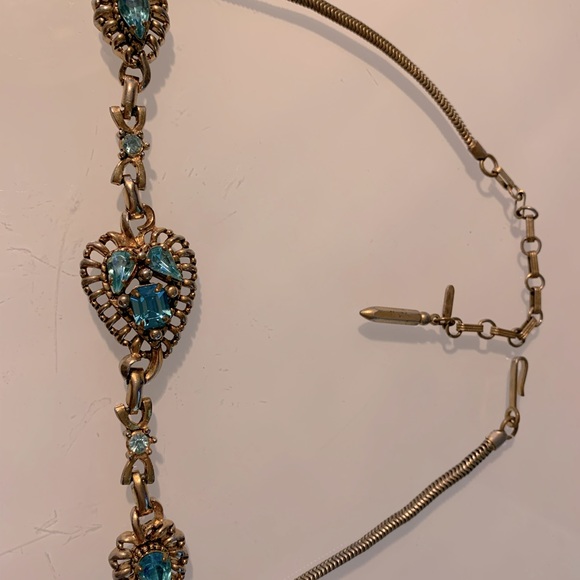 Vintage 1950s Barclay Blue Rhinestone Bracelet - Picture 2 of 6